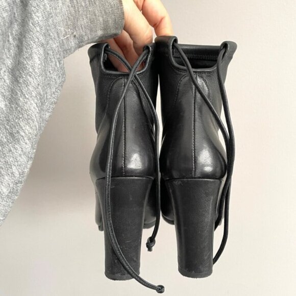 Stuart Weitzman Black Glove Tie-Back Ankle Boots - 5.5, made in Spain 🇪🇸 - Picture 11 of 14